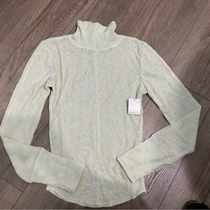 Free People Intimately size S light green sheer top NWT